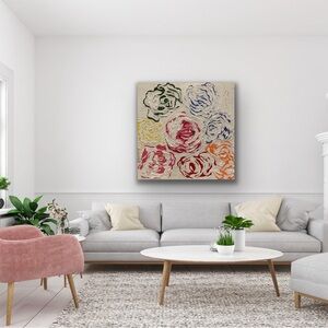 Pretty original art Flowers in the Sky 30x30 acrylic